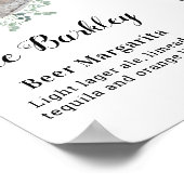Poster Boissons de signature de mariage d'animal de compa (Coin)