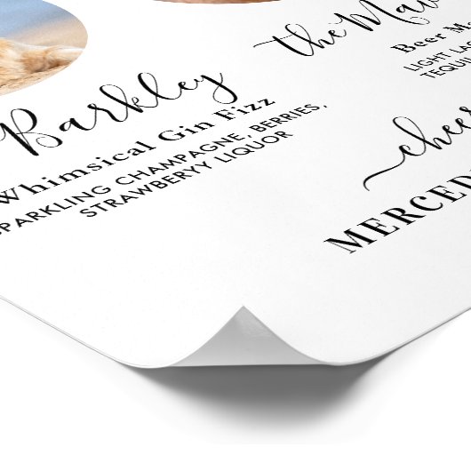 Poster Boissons de signature de mariage de chien de compa (Coin)