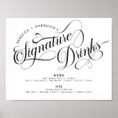 Poster Boissons de signature de script romantique Poste d (Devant)