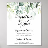Poster Boissons de signature de verdure d'eucalyptus d'aq (Devant)
