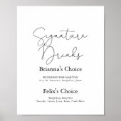 Poster Boissons de signature Élégant Simple Panneau de ca (Devant)