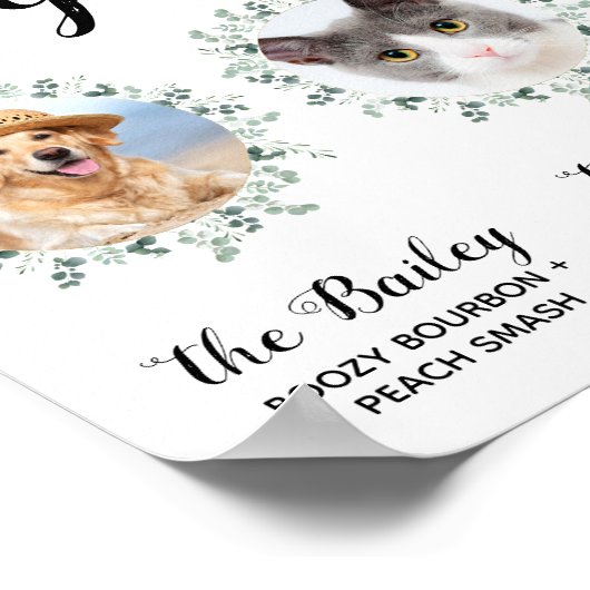 Poster Boissons de signature Mariage de chien 3 Photos Ba (Coin)