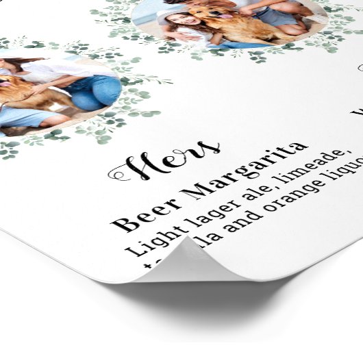 Poster Boissons de signature personnalisée Élégant Animau (Coin)