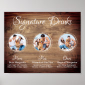 Poster Boissons de signature personnalisée Rustic Chien M (Devant)