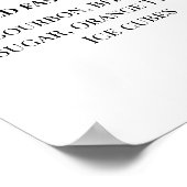 Poster Boissons de signature Réception de mariage Signes  (Coin)