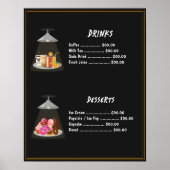 Poster Boissons du menu de restauration rapide | Desserts (Devant)