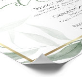 Poster Boissons | Feuillage d'aquarelle vert Dusty (Coin)