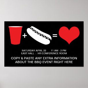 Poster boissons + hot dogs = amour