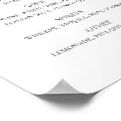 Poster Boissons mariages florales violettes menu (Coin)