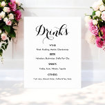 Poster Boissons Menu Mariage noir blanc<br><div class="desc">Boissons Bar Menu Signer Banner Poster en noir et blanc pour mariage, dîner de répétition, douche nuptiale, fiançailles ou toute autre occasion similaire. Consultez notre collection de magasins ci-dessous pour les articles correspondants. Si vous avez besoin d'une forme différente, de style papier, choisissez la même option sous personnaliser cette option...</div>
