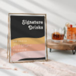 Poster Boissons modernes Retro 70's Rainbow Dark Signatur<br><div class="desc">Cette affiche moderne rétro des années 70 avec signature arc-en-ciel foncé est parfaite pour votre simple orange vintage, or rose et mariage rose roux. Conçu avec des éléments d'une arche boho classique et colorée et des rayures super minimalistes. L'aménagement a une atmosphère abstraite de plage tropicale unique, idéale pour n'importe...</div>