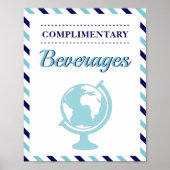 Poster Boissons Navy Blue Voyage Avion Compagnie aérienne (Devant)