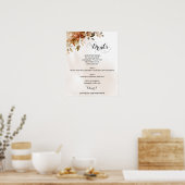 Poster Boissons Panneau Menu Automne Mariage Eucalyptus (Cuisine)