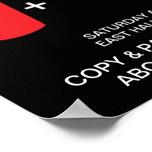 Poster boissons plus hot dogs égale amour (Coin)