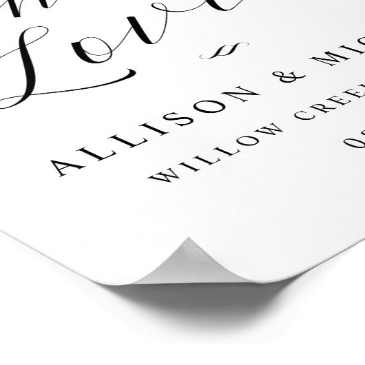 Poster Boissons pour aimer Script Réception Dîner Signe (Coin)