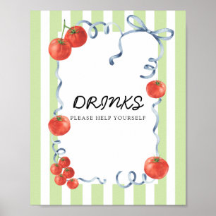 Poster Boissons pour Baby shower Tomate