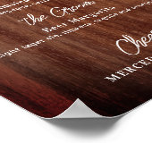 Poster Boissons Rustiques Signature Bar Mariage personnal (Coin)