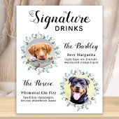 Poster Boissons Signature Élégantes Mariage Chien 2 Photo