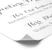 Poster Boissons Signature Fleur Rose et Blanche Enseigne (Coin)