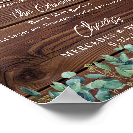 Poster Boissons Signature Guirlandes Lumineuses Bar de Ma (Coin)