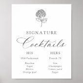 Poster Boissons Signature Hydrangea Charbon Classique (Devant)