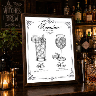 Poster Boissons Signature Mariage Lui et Elle