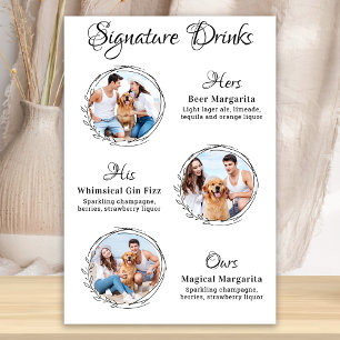 Poster Boissons Signature Personnalisées 3 Photo Chien An
