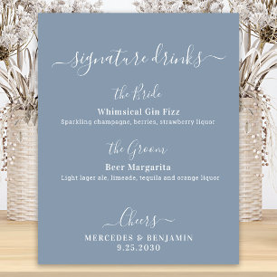 Poster Boissons Signature Personnalisées Bar de Mariage B