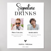 Poster Boissons Signature Photo Panneau de Bar de Mariage (Devant)