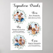 Poster Boissons signatures Élégant mariage d'animaux de c (Devant)