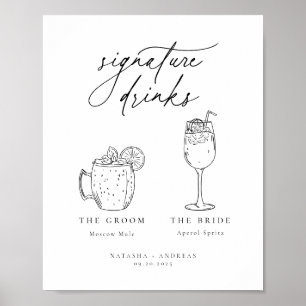 Poster Boissons signatures minimalistes chic contemporain