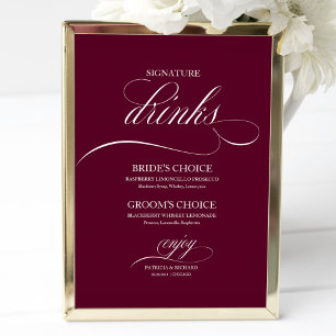 Poster Boissons signatures Signe de mariage au Bourgogne