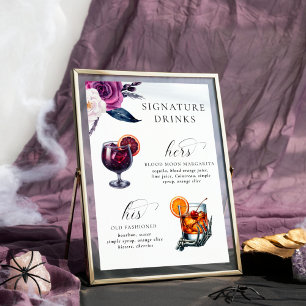 Poster Boissons signatures Violet et noir jusqu'à la mort