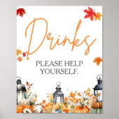 Poster BOISSONS SIGNER UN Petit Baby shower Citrouille (Devant)