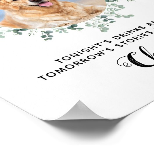 Poster Boissons sur moi Chien Open Bar Photo Animaux Mari (Coin)