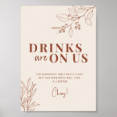 Poster Boissons Sur Nous Boho Mariage Sign (Devant)