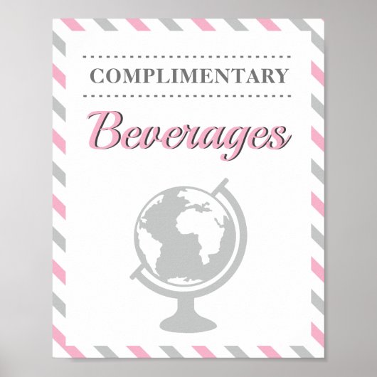 Poster Boissons Vols Compagnie aérienne Fête (Devant)