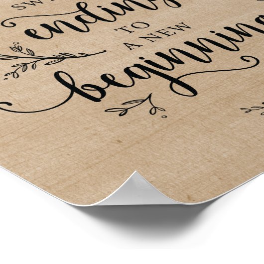 Poster Boite à barres Mariage Rustique Vines (Coin)