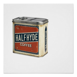 Poster Boîte à café vintage Halfhyde Coffee Company