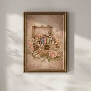 Poster Boîte à couture vintage