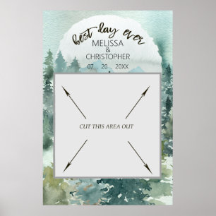 Poster Boîte à photos de mariage rustique merveilleuse en