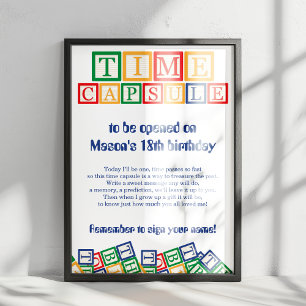Poster Boîte à souvenirs Blocs de couleurs primaires 1er 