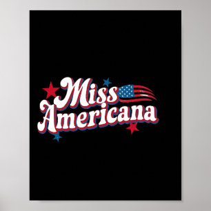 Poster Boîte Amare Amérique 4 juillet Miss Americana Rétr