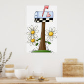Poster Boîte Aux Lettres Et Marguerites (Cuisine)