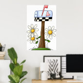 Poster Boîte Aux Lettres Et Marguerites (Bureau à domicile)