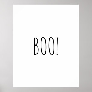 Poster Boite blanche éffrayante typographie minimaliste H