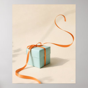 Poster Boîte-cadeau à ruban courbe