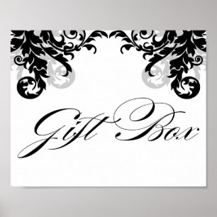 Poster Boîte-cadeau Mariage 8x10 Flourish Signal pour le