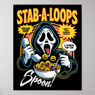 Poster Boîte de céréales d'horreur Stab-a-loops Halloween