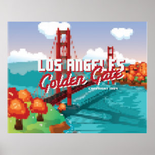 Poster Boîte de jeu vidéo classique des années 80 L.A Gol